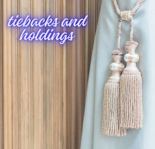 illustration showing tiebacks and holdings as window coverings for bedroom treatments
