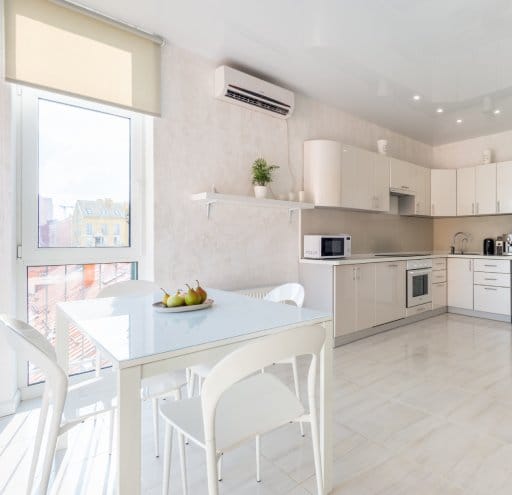 Closing Cordless blinds of a living room