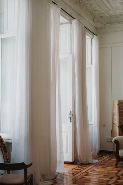 drapery length for different ceilings showing how long should drapes be