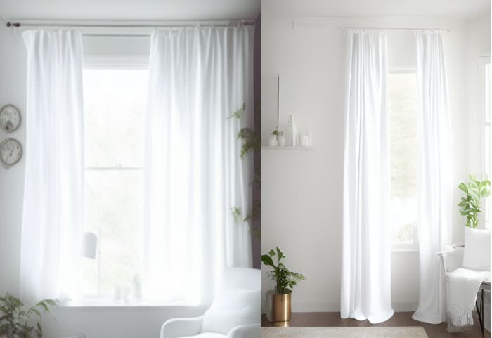 Showing how Long Drapes Be for different heights: