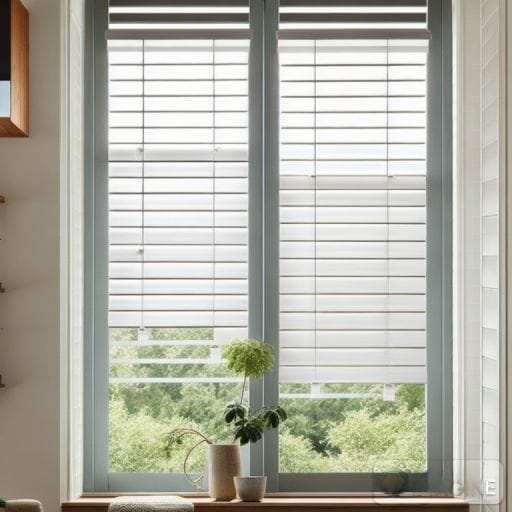window blinds in a natural setup demonstrating How to lower blinds with 4 strings