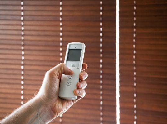 the 4 string blinds are operated by a remote