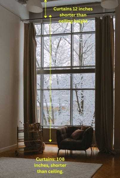 Curtain Length for 10-Foot Ceilings for bedroom