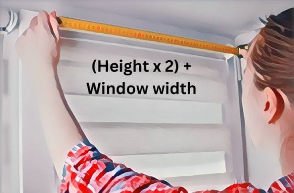 The girl is measuring the mini blinds in order to restring them.