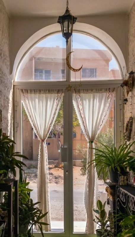 curtains hanging with the help of rope or twine